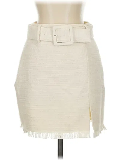 Pre-owned Babaton Casual Skirt In White