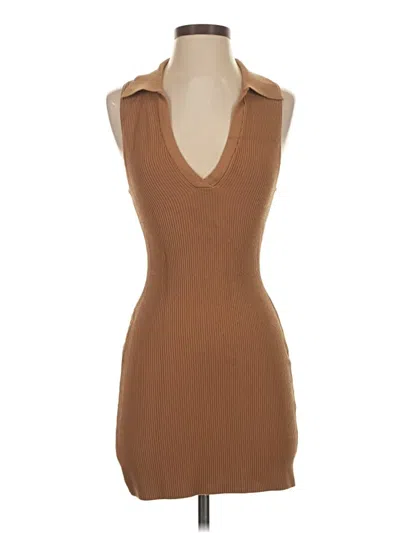 Pre-owned Babaton Cocktail Dress In Brown