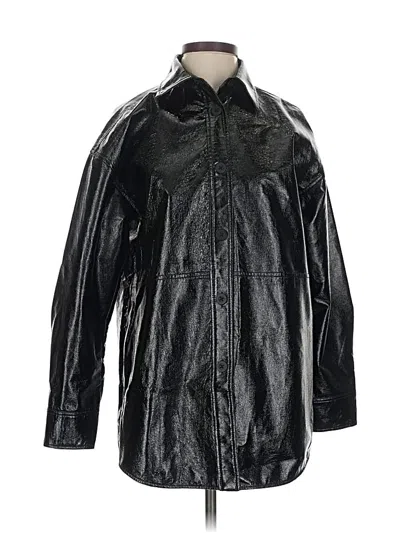 Pre-owned Babaton Faux Leather Jacket In Black
