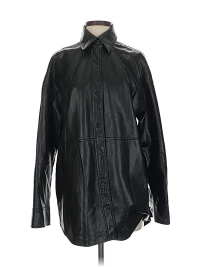 Pre-owned Babaton Faux Leather Jacket In Black