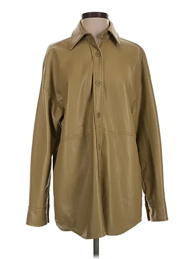 Pre-owned Babaton Faux Leather Jacket In Tan