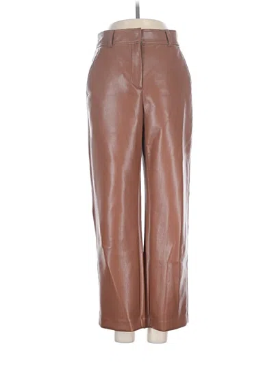 Pre-owned Babaton Faux Leather Pants In Brown