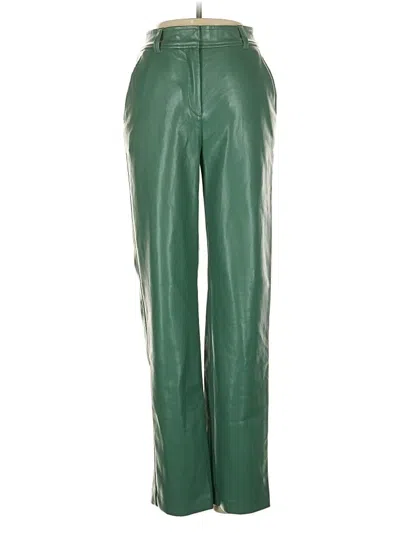 Pre-owned Babaton Faux Leather Pants In Green