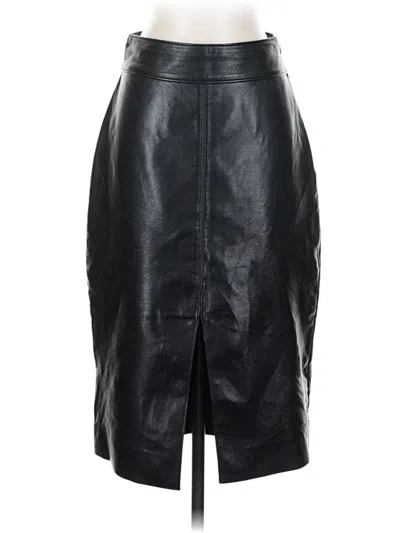 Pre-owned Babaton Faux Leather Skirt In Black