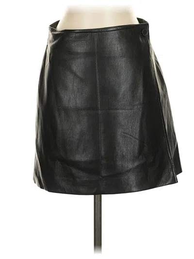Pre-owned Babaton Faux Leather Skirt In Black