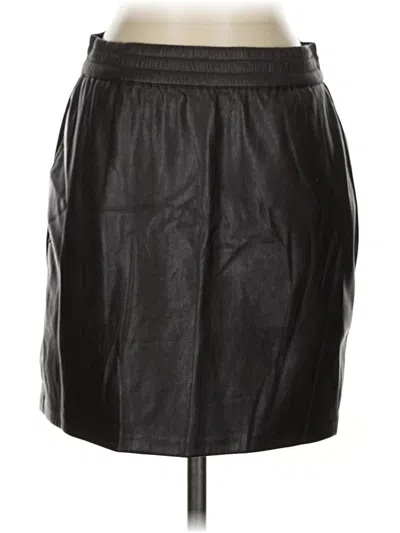 Pre-owned Babaton Faux Leather Skirt In Black