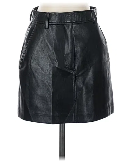 Pre-owned Babaton Faux Leather Skirt In Black