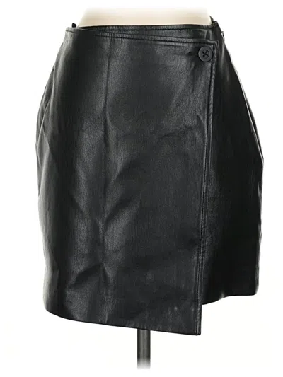 Pre-owned Babaton Faux Leather Skirt In Black