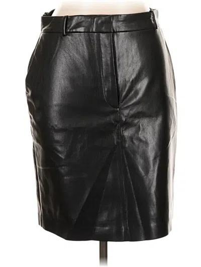 Pre-owned Babaton Faux Leather Skirt In Black