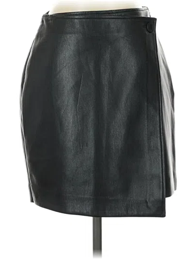 Pre-owned Babaton Faux Leather Skirt In Black