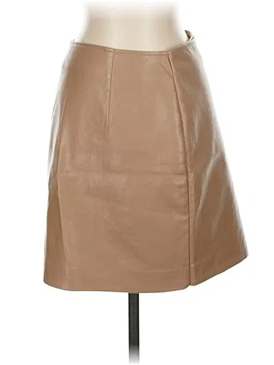 Pre-owned Babaton Faux Leather Skirt In Brown