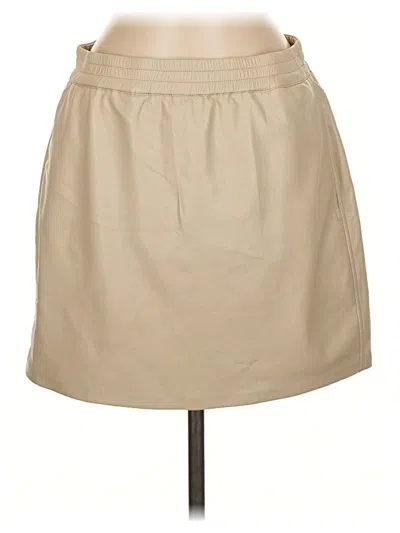 Pre-owned Babaton Faux Leather Skirt In Brown