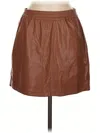 Babaton Faux Leather Skirt In Brown