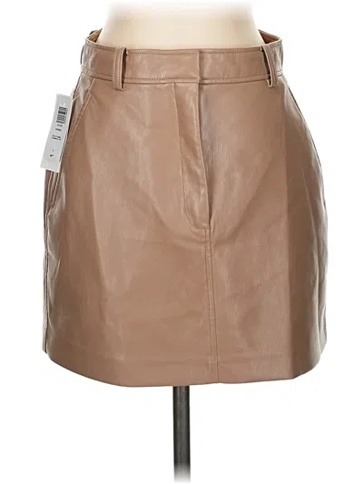 Babaton Faux Leather Skirt In Brown