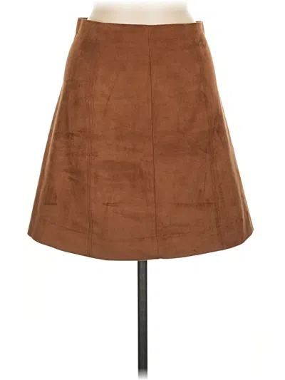 Pre-owned Babaton Faux Leather Skirt In Brown