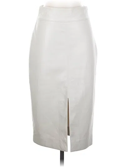 Pre-owned Babaton Faux Leather Skirt In Ivory