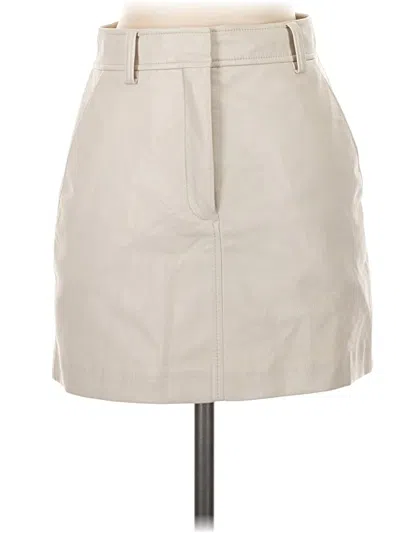 Pre-owned Babaton Faux Leather Skirt In Ivory