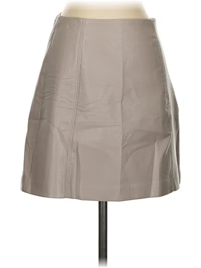 Pre-owned Babaton Faux Leather Skirt In Tan