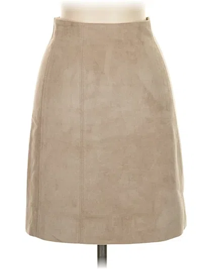 Pre-owned Babaton Faux Leather Skirt In Tan
