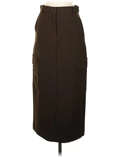 Pre-owned Babaton Formal Skirt In Brown