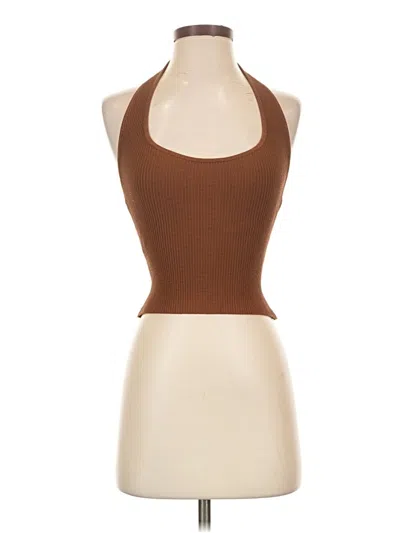Pre-owned Babaton Halter Top Brown Halter Neckline Tops