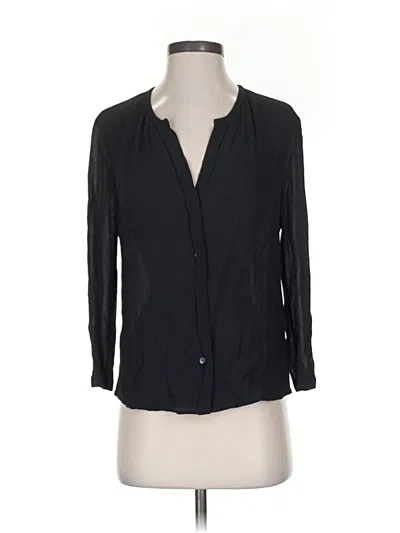 Pre-owned Babaton Long Sleeve Blouse In Black