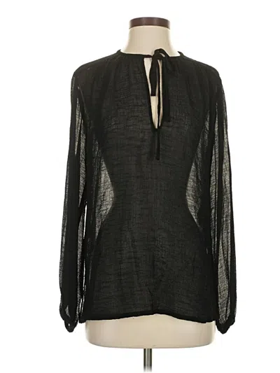 Pre-owned Babaton Long Sleeve Blouse In Black