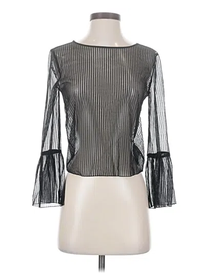 Pre-owned Babaton Long Sleeve Blouse In Black