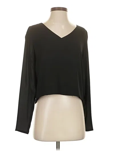 Pre-owned Babaton Long Sleeve Blouse In Black