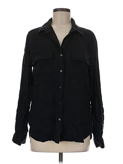 Pre-owned Babaton Long Sleeve Blouse In Black