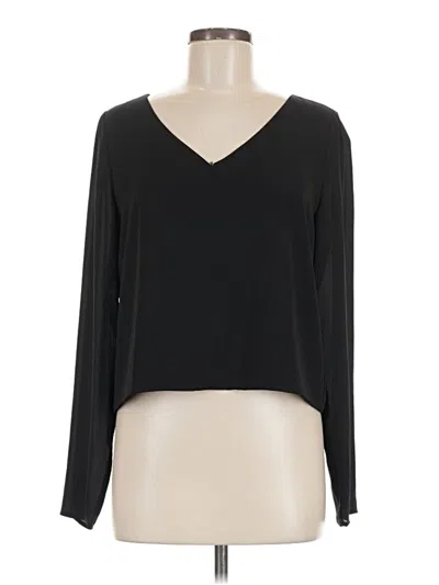 Pre-owned Babaton Long Sleeve Blouse In Black