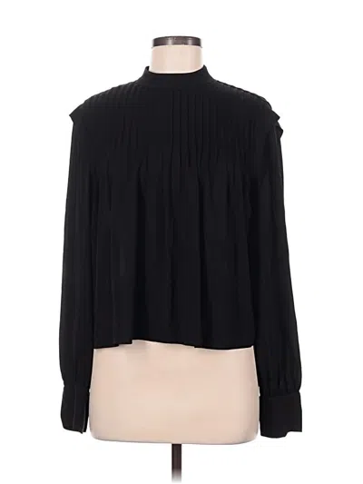 Pre-owned Babaton Long Sleeve Blouse In Black