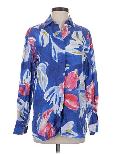 Pre-owned Babaton Long Sleeve Blouse In Blue