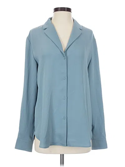 Pre-owned Babaton Long Sleeve Blouse In Blue