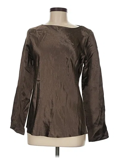 Pre-owned Babaton Long Sleeve Blouse In Brown