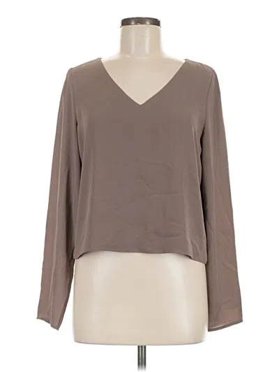 Pre-owned Babaton Long Sleeve Blouse In Brown