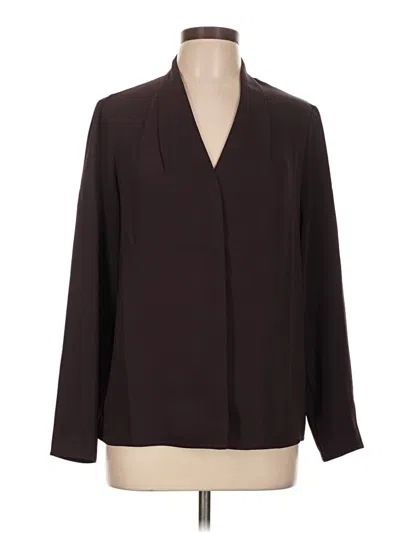 Pre-owned Babaton Long Sleeve Blouse In Burgundy