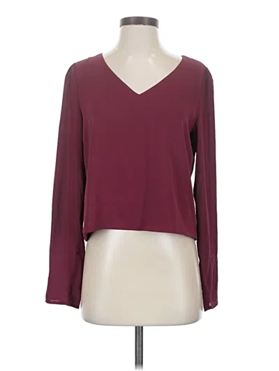 Pre-owned Babaton Long Sleeve Blouse In Burgundy