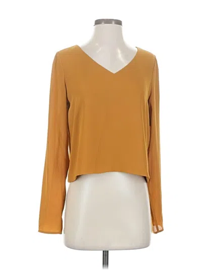 Pre-owned Babaton Long Sleeve Blouse In Gold