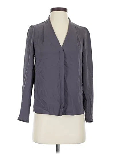 Pre-owned Babaton Long Sleeve Blouse In Gray