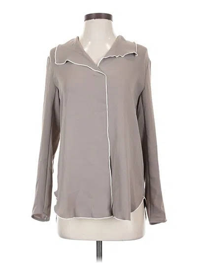 Pre-owned Babaton Long Sleeve Blouse In Gray