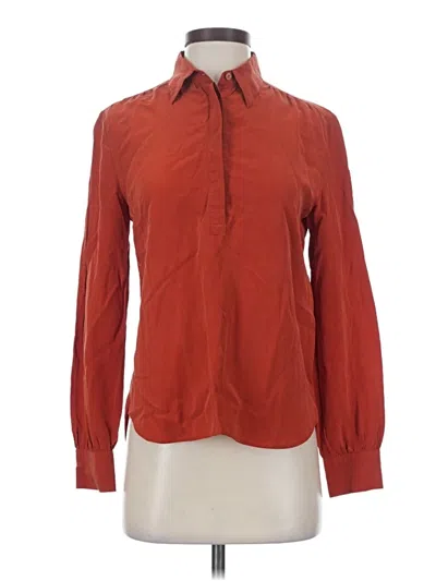 Pre-owned Babaton Long Sleeve Blouse In Orange