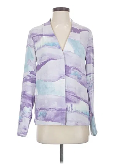 Pre-owned Babaton Long Sleeve Blouse In Purple