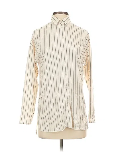 Pre-owned Babaton Long Sleeve Blouse In White