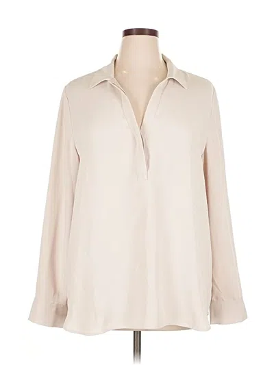 Pre-owned Babaton Long Sleeve Blouse In White