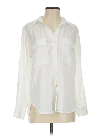 Pre-owned Babaton Long Sleeve Blouse In White