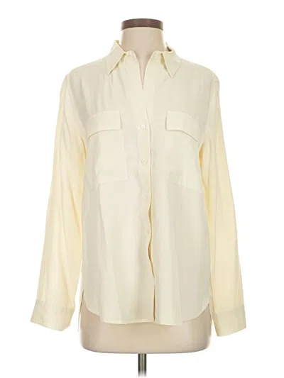 Pre-owned Babaton Long Sleeve Blouse In White