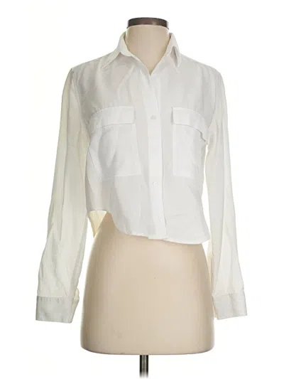 Pre-owned Babaton Long Sleeve Blouse In White