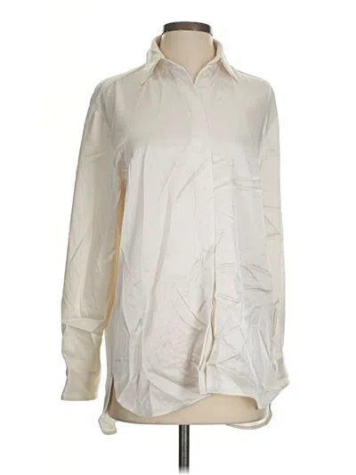 Pre-owned Babaton Long Sleeve Blouse In White