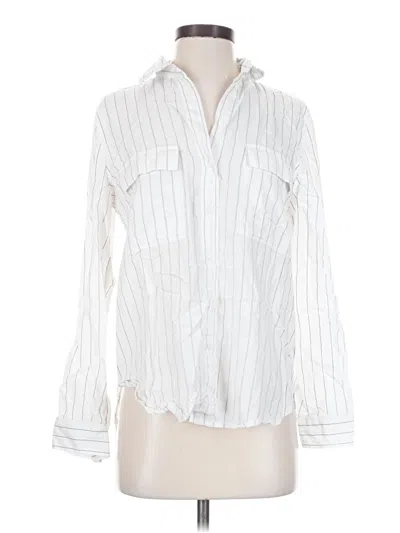Pre-owned Babaton Long Sleeve Blouse In White